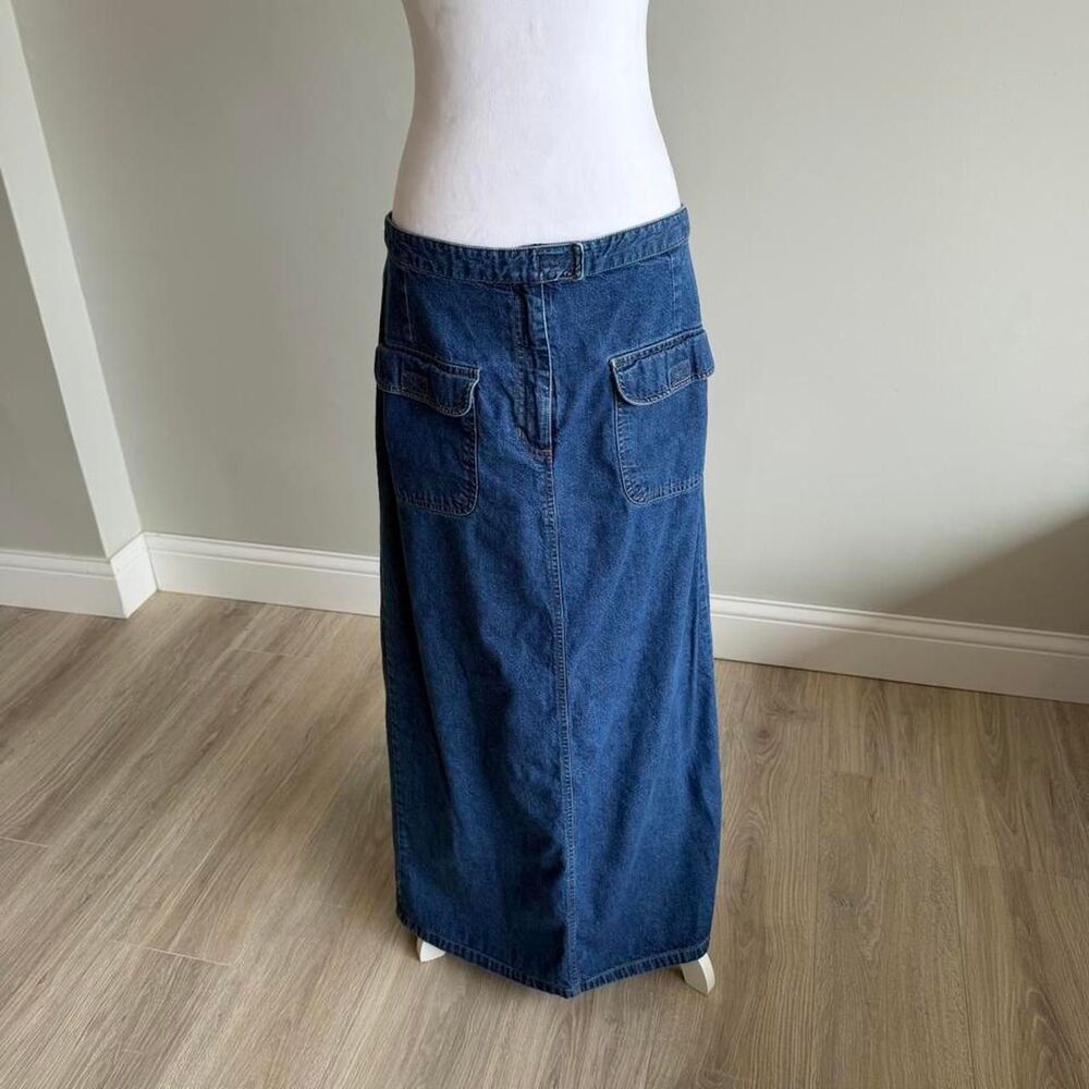 Crossroads Women's 12 Denim Maxi Skirt Low Rise Blue Jean Y2K / 90's VTG Indie